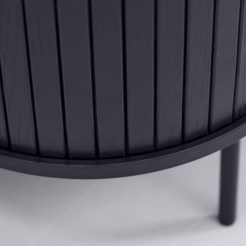 Table Basse 2 Portes Aux Angles Arrondis En Bois Et Métal