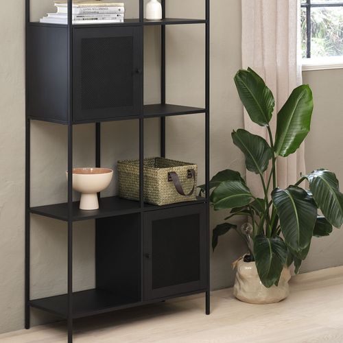 Bibliothèque 2 Portes, 6 Niches En Métal H180cm