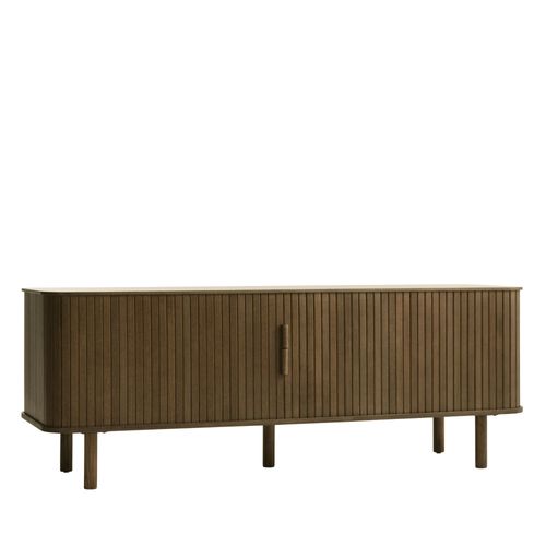 Meuble TV Aux Portes Coulissantes En Bois Strié L160cm