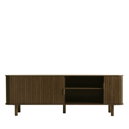 Meuble TV Aux Portes Coulissantes En Bois Strié L160cm