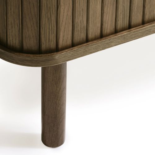 Meuble TV Aux Portes Coulissantes En Bois Strié L160cm