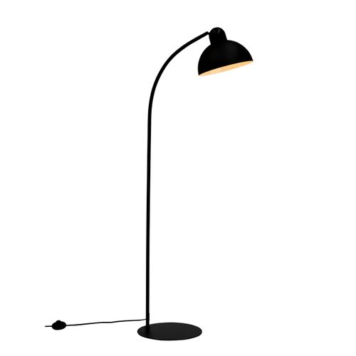 Lampadaire Noir Base Plate En Métal, H 140 Cm D 25 Cm - Eric