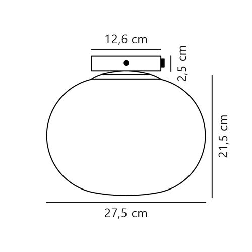 Plafonnier Alton 27,5 Verrerie Laiton, H.24 - Ip20 - E27 / Intérieur