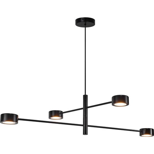 Suspension Clyde 4-spot Métal Noir, H.22.25 - Ip20 - LED Module / Intérieur
