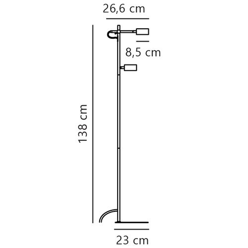 Lampadaire Clyde  Métal Noir, H.138 - Ip20 - LED Module / Intérieur