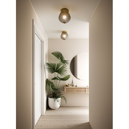 Plafonnier Orbiform  Verrerie Laiton, H.25.3 - Ip20 - E27 / Intérieur