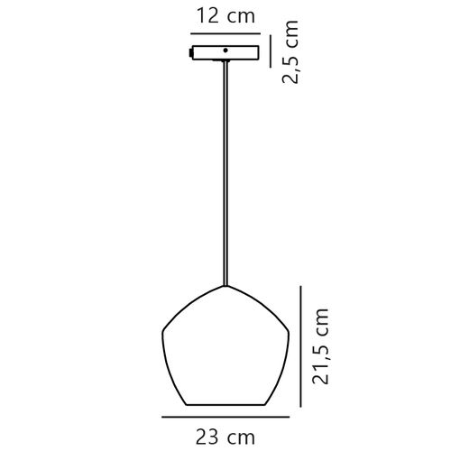 Suspension Orbiform Verrerie Laiton, H.21.5 - Ip20 - E27 / Intérieur