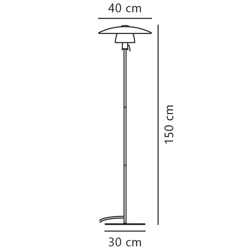 Lampadaire Verona  Verrerie Noir, H.150 - Ip20 - E27 / Intérieur
