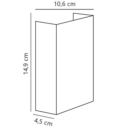 Applique Murale Fold 10 Corteen Corten, H.14.9 - Ip54 - LED Module / Extérieur