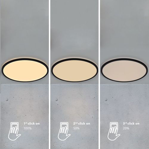 Plafonnier Oja 60 - 2700k - 3-step Matière Plastique Noir, H.3.2 - Ip20 - LED Module / Intérieur