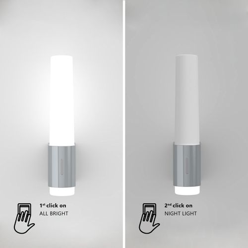 Applique Murale Helva Night Matière Plastique Chromé, H.5.7 - Ip44 - LED Module / Intérieur