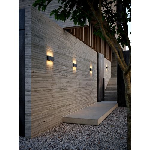 Applique Murale Kinver 26 Aluminium Noir, H.9 - Ip54 - LED Module / Extérieur