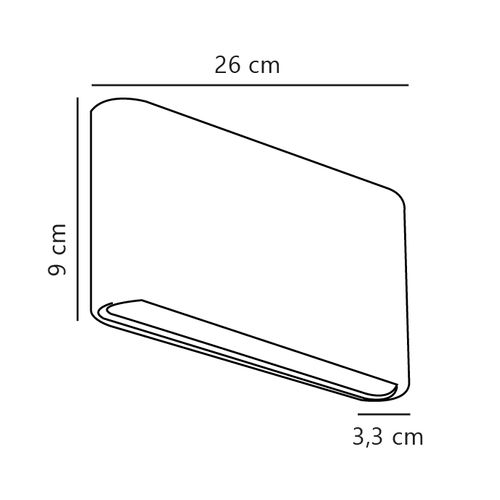 Applique Murale Kinver 26 Aluminium Noir, H.9 - Ip54 - LED Module / Extérieur