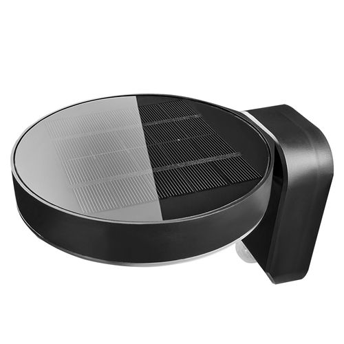 Applique Murale Rica Round Solar Matière Plastique Noir, H.12 - Ip44 - Solarled / Extérieur