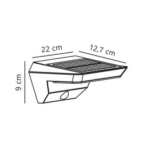 Applique Murale Agena Solar Matière Plastique Noir, H.9 - Ip44 - Solarled / Extérieur