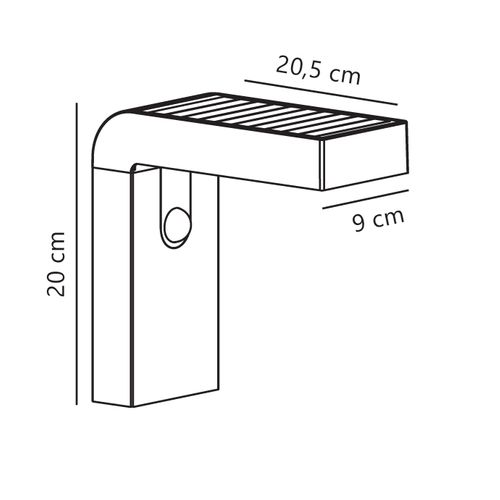 Applique Murale Alya Solar Matière Plastique Noir, H.20 - Ip44 - Solarled / Extérieur