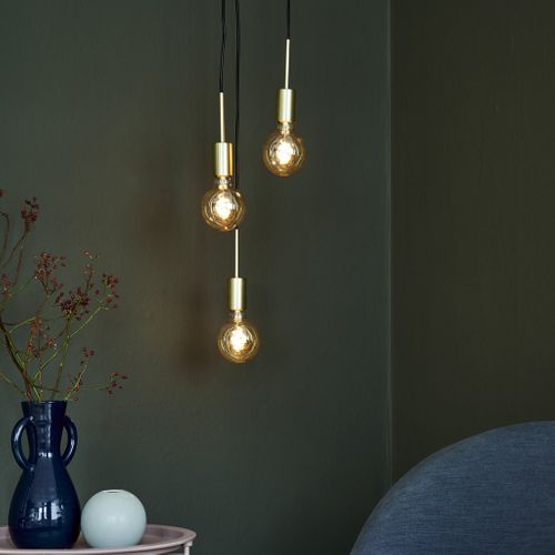 Suspension Paco 3-spot Métal Laiton, H.17.3 - Ip20 - E27 / Intérieur