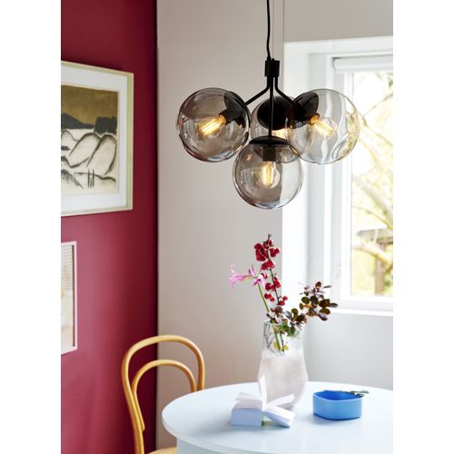 Suspension Ivona 4-spot Verrerie Noir, H.41.5 - Ip20 - E27 / Intérieur