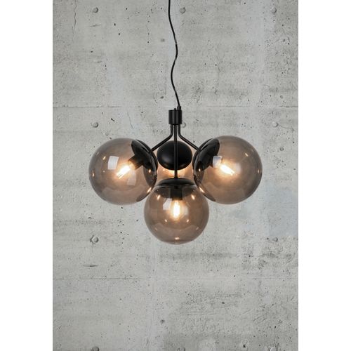 Suspension Ivona 4-spot Verrerie Noir, H.41.5 - Ip20 - E27 / Intérieur