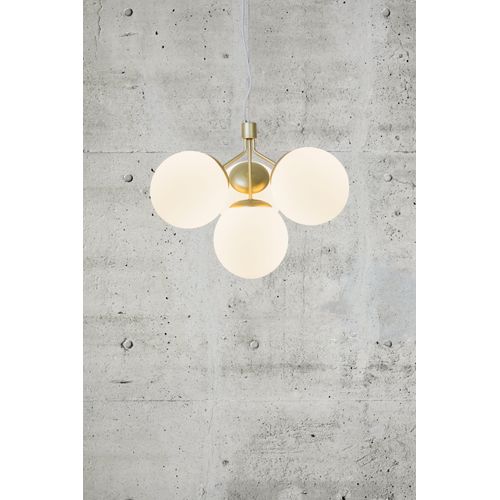 Suspension Ivona 4-spot Verrerie Laiton, H.41.5 - Ip20 - E27 / Intérieur