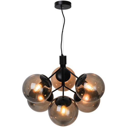 Suspension Ivona 6-spot Verrerie Noir, H.44.5 - Ip20 - E27 / Intérieur