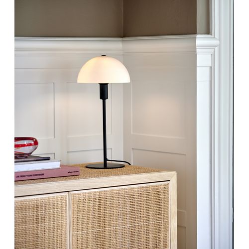 Lampe à Poser Ellen 20 Métal Noir Verre Blanc, H.40 - Ip20 - E14 / Intérieur