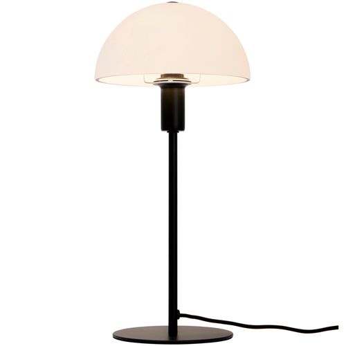 Lampe à Poser Ellen 20 Métal Noir Verre Blanc, H.40 - Ip20 - E14 / Intérieur