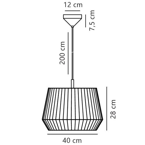 Suspension Dicte 40 Textile Beige, H.33.7 - Ip20 - E27 / Intérieur