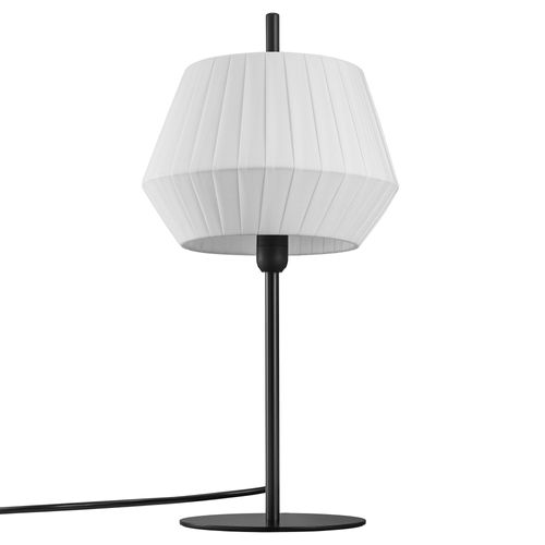 Lampe à Poser Dicte Textile Blanc, H.42.5 - Ip20 - E14 / Intérieur