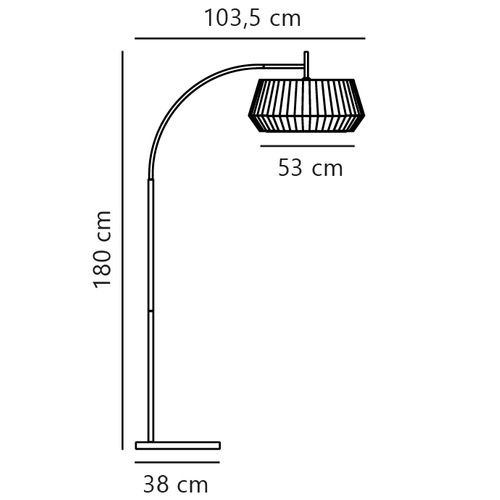 Lampadaire Dicte  Textile Blanc, H.180 - Ip20 - E27 / Intérieur