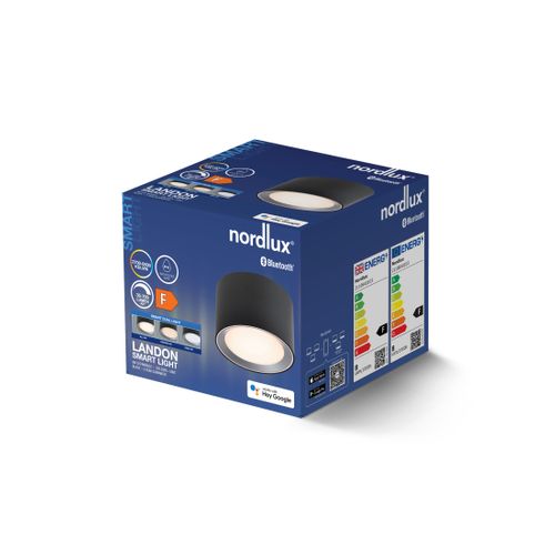 Plafonnier_c Landon Smart Métal Noir, H.8.2 - Ip44 - LED Module / Intérieur