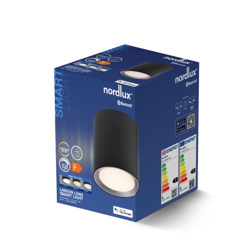 Plafonnier_c Landon Smart Long Métal Noir, H.14 - Ip44 - LED Module / Intérieur