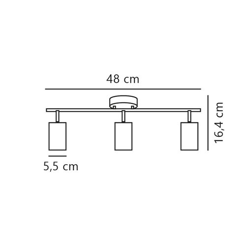 Spot Explore 3-spot Métal Noir, H.17.3 - Ip20 - Gu10 / Intérieur