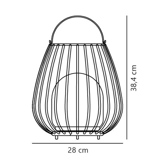 Luminaire Nomade Jim To-go  Métal Vert, H.30.3 - Ip54 - LED Module / Extérieur
