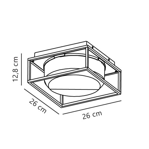 Plafonnier Griffin  Aluminium Smoked, H.12.8 - Ip44 - E27 / Extérieur