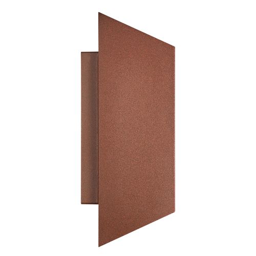 Applique Murale Nico Square 22 Aluminium Couleur Rouille, H.23.5 - Ip54 - Gu10 / Extérieur