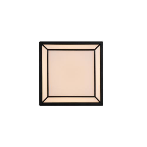 Applique Murale Oliver Square Matière Plastique Noir, H.17.5 - Ip54 - LED Module / Extérieur