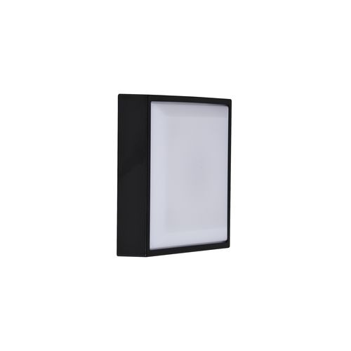 Applique Murale Oliver Square Matière Plastique Noir, H.17.5 - Ip54 - LED Module / Extérieur