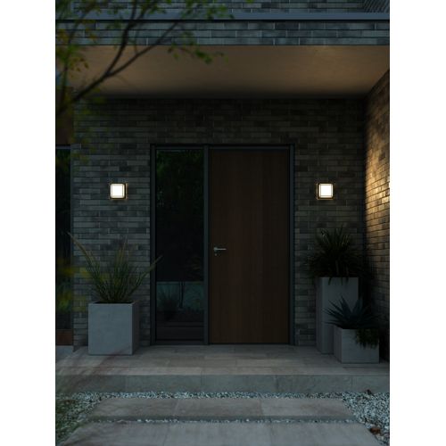 Applique Murale Oliver Square Matière Plastique Noir, H.17.5 - Ip54 - LED Module / Extérieur