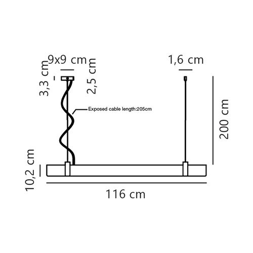 Suspension Lilt Métal Acier Gris Foncé, H.10.2 - Ip20 - LED Module / Intérieur