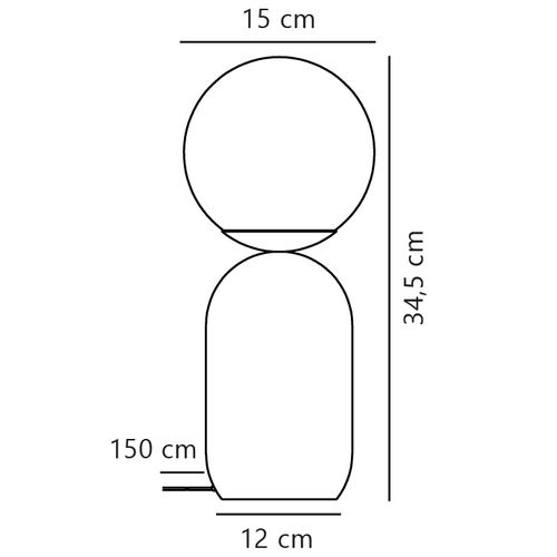 Lampe à Poser Notti  Métal Vert, H.34.5 - Ip20 - E14 / Intérieur