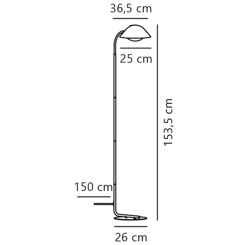 Lampadaire Freya  Métal Noir, H.153 - Ip20 - E14 / Intérieur