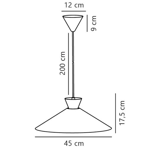 Suspension Dial 45 Métal Gris, H.17.5 - Ip20 - E27 / Intérieur