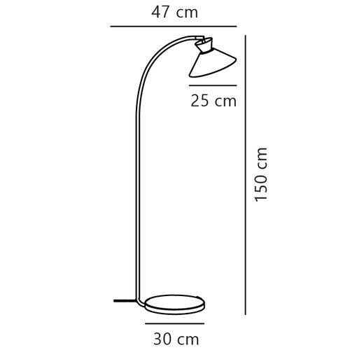Lampadaire Dial  Métal Blanc, H.150 - Ip20 - E27 / Intérieur