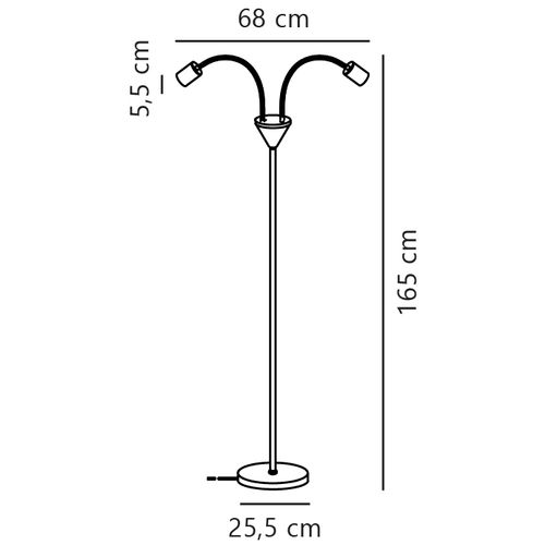 Lampadaire Explore  Métal Noir, H.179.4 - Ip20 - Gu10 / Intérieur