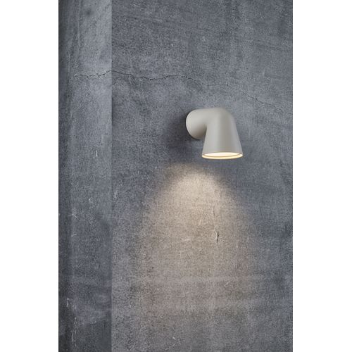 Applique Murale Front Single Aluminium Sablé, H.15.6 - Ip44 - Gu10 / Extérieur