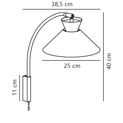 Applique Murale Dial Métal Noir, H.40.2 - Ip20 - E27 / Intérieur