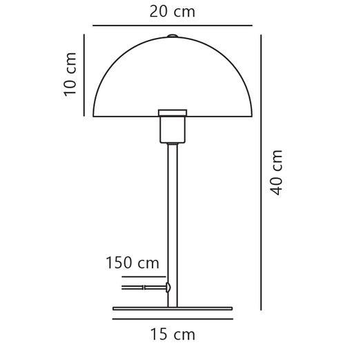 Lampe à Poser Ellen 20 Métal Noir Laiton, H.40 - Ip20 - E14 / Intérieur