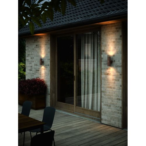 Applique Murale Kyklop Ripple Aluminium Couleur Rouille, H.25.4 - Ip54 - Gu10 / Extérieur