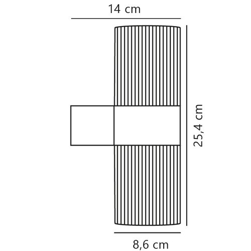 Applique Murale Kyklop Ripple Aluminium Couleur Rouille, H.25.4 - Ip54 - Gu10 / Extérieur